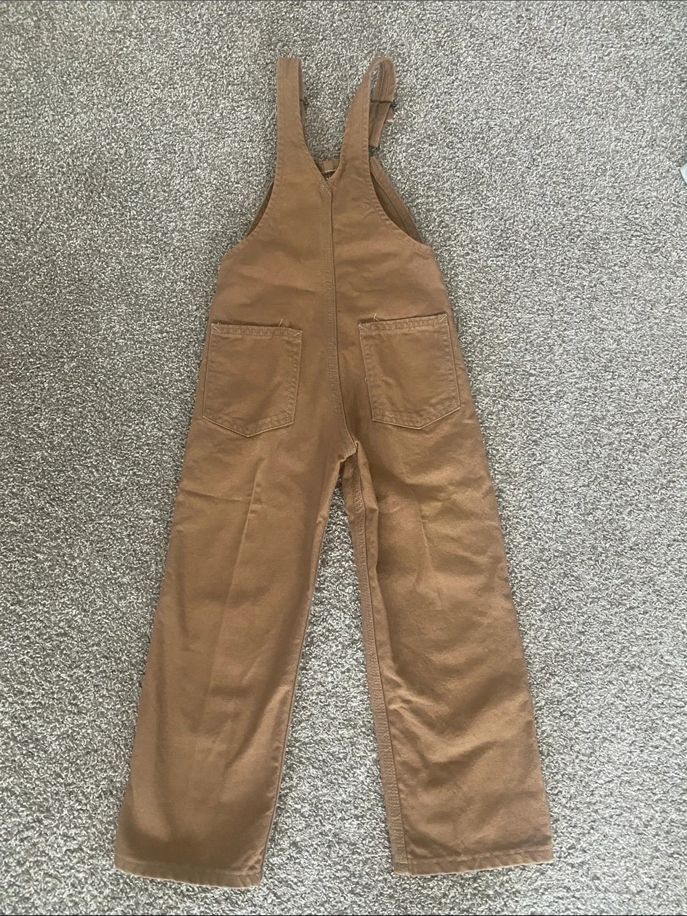 Carhartt NEW vintage, classic brown duck double-knee unlined bib overall size 5